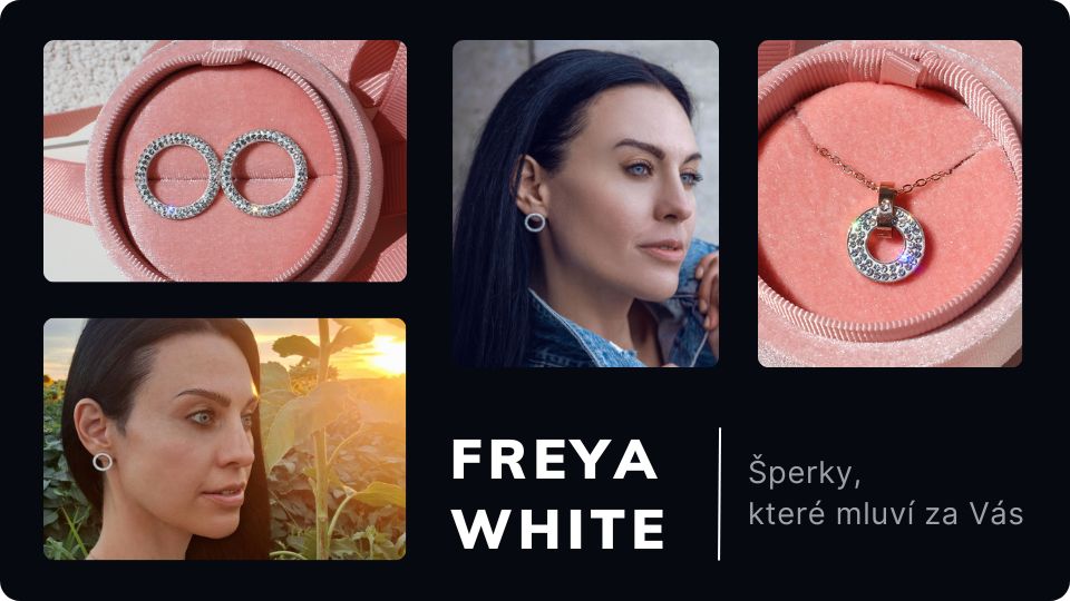 Náušnice freya white banner